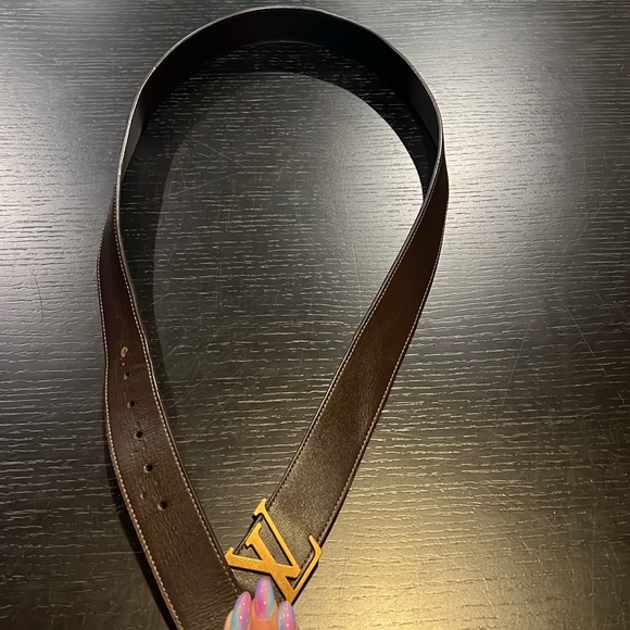 Louis Vuitton 40MM Utah Leather LV Initials Brown Leather Belt 110/44 - Picture 4 of 5